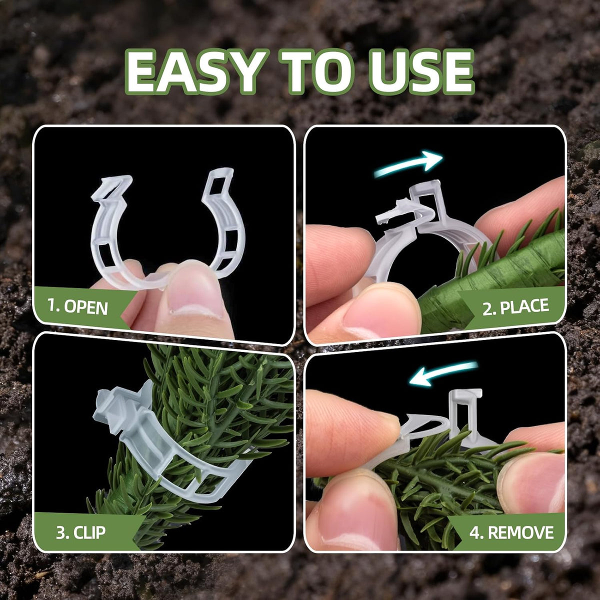 Cleangor 300Pcs Plant Clips, Plant Support Clips Plastic Trellis Clips — product image 5
