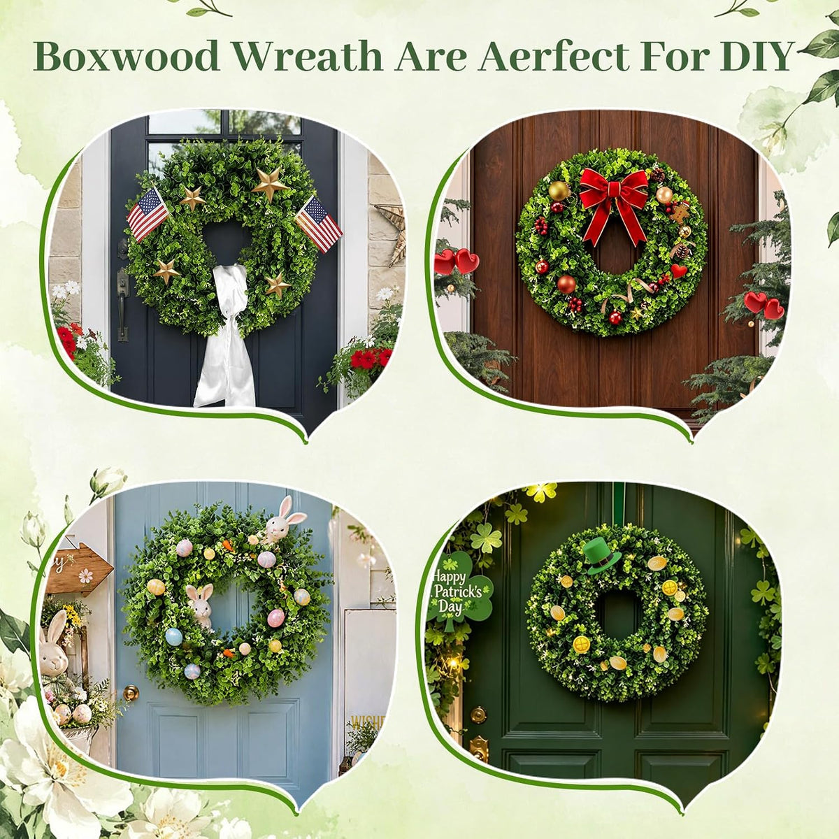 Foldable Artificial Boxwood Wreath · Product photo 8