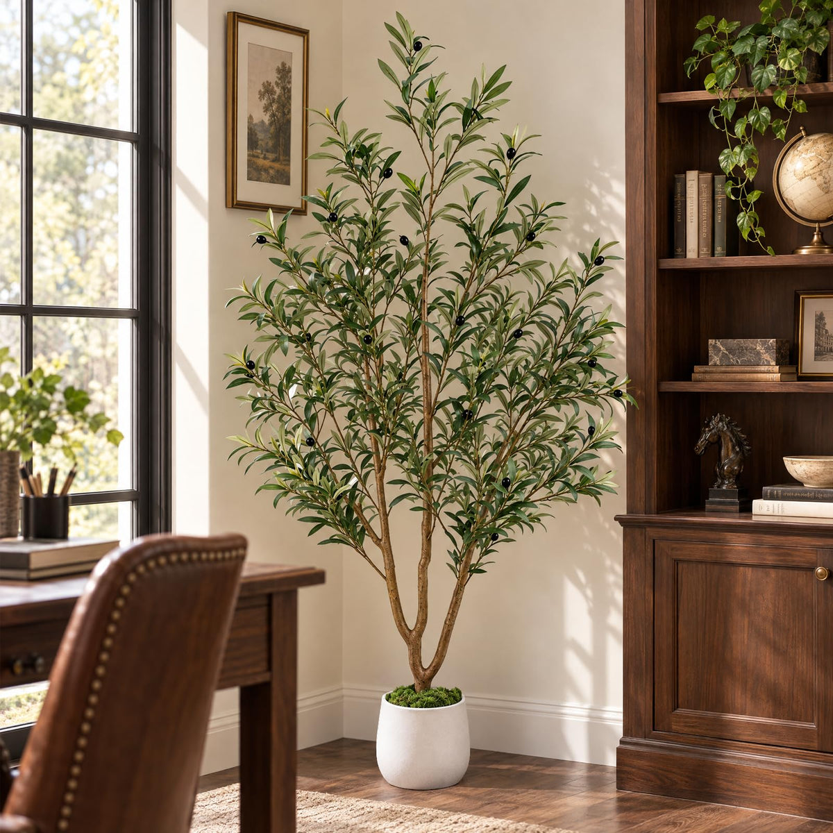 Artificial Olive Tree with Warm White Lights — 6 FT