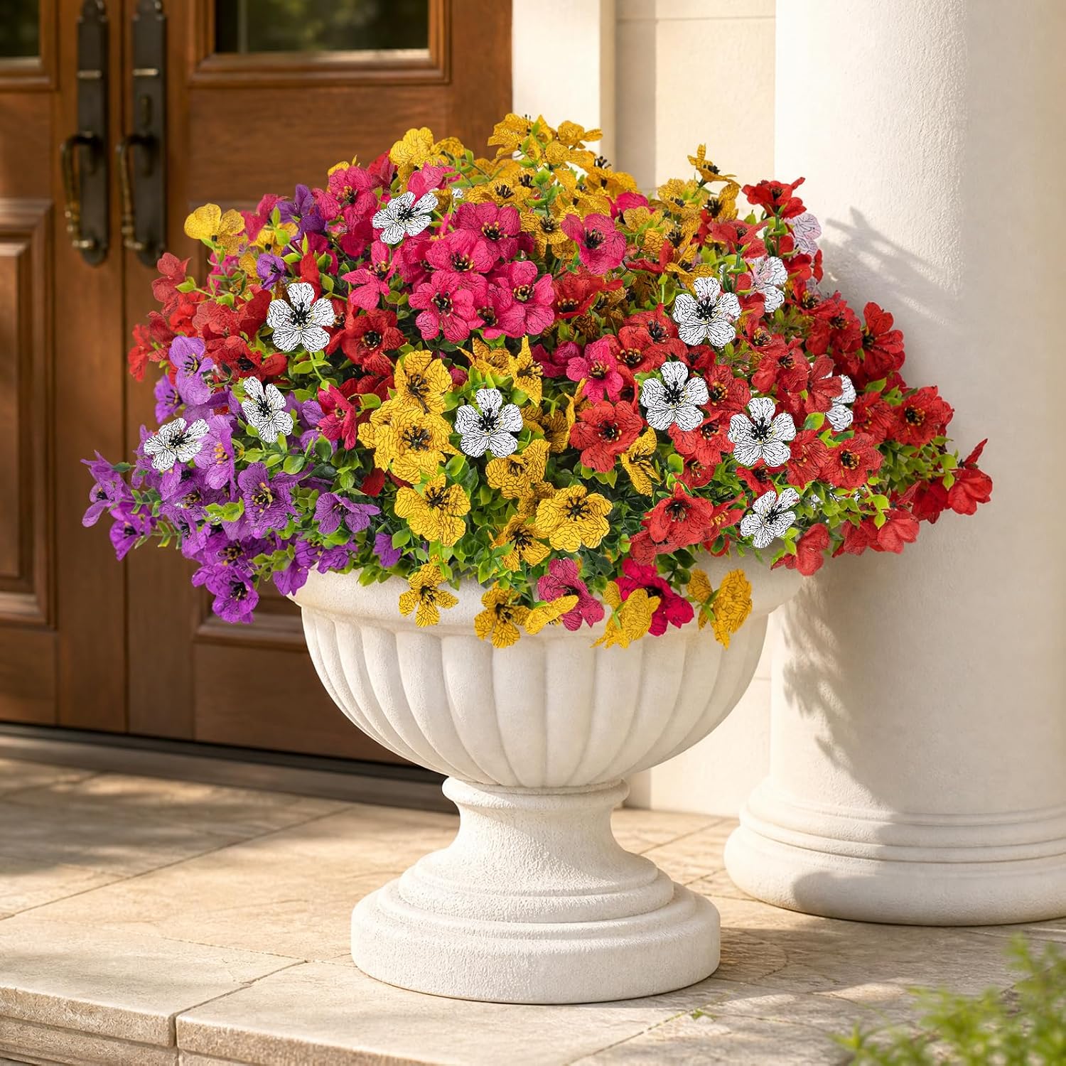Cleangor 12 Pcs Artificial Flowers for Outdoors (6 Color) — product image 6