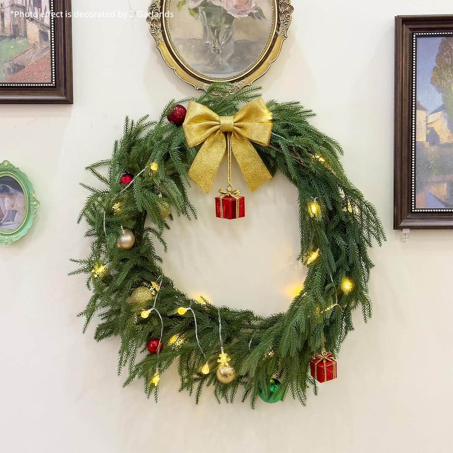 Cleangor 2Pcs 6FT Norfolk Pine Garlands for Christmas Decorations Indoor — product image 5