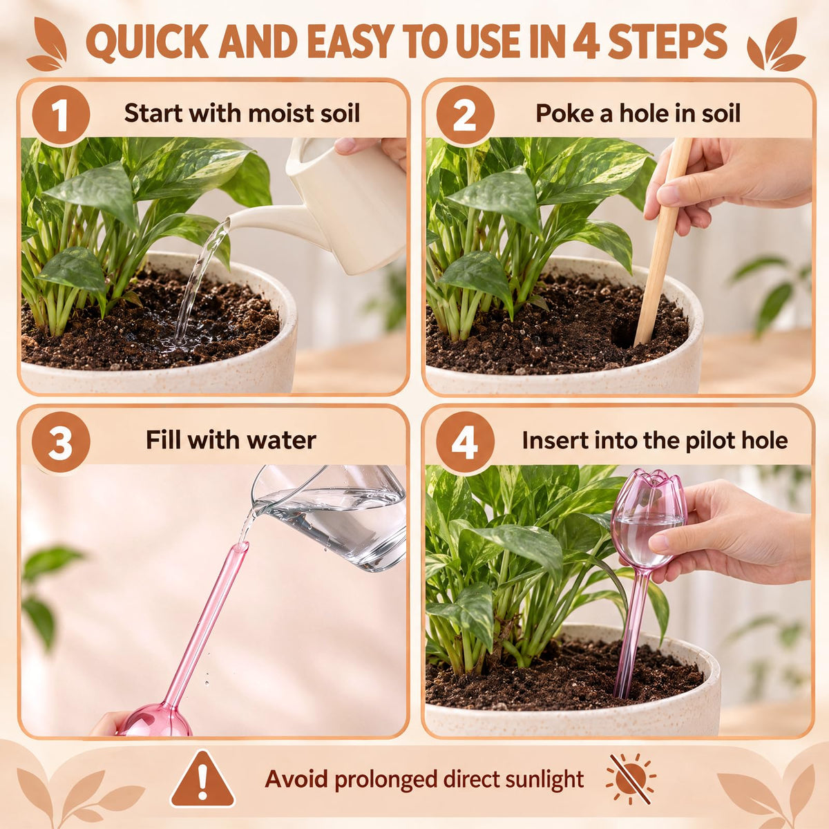 Tulip Self-Watering Globes - 6-Pack | CLEANGOR