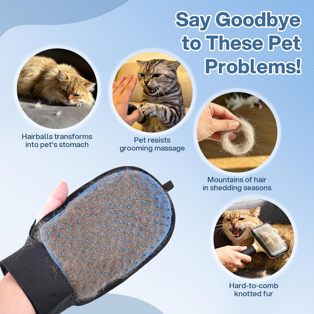 Cleangor 2 Pack Electrostatic Pet Hair Removal Grooming Gloves — product image 2