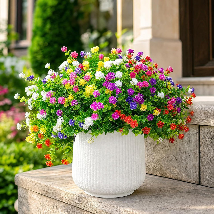 Cleangor 12 Pcs Artificial Flowers for Outdoors Decorations (6 Color) — product image 1