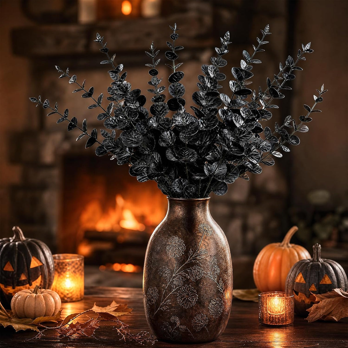 Black Artificial Eucalyptus Stems, 24-Pack · Product photo 8