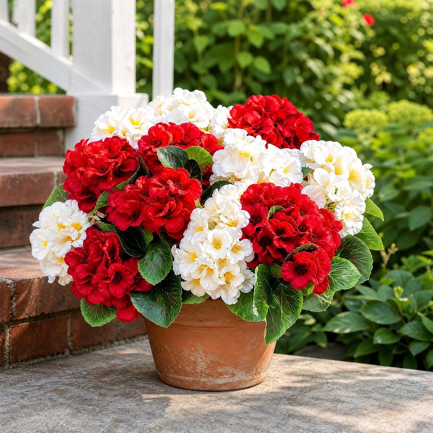 Cleangor 6 Pcs Artificial Geraniums Flowers for Outdoor (2 Color) — product image 5