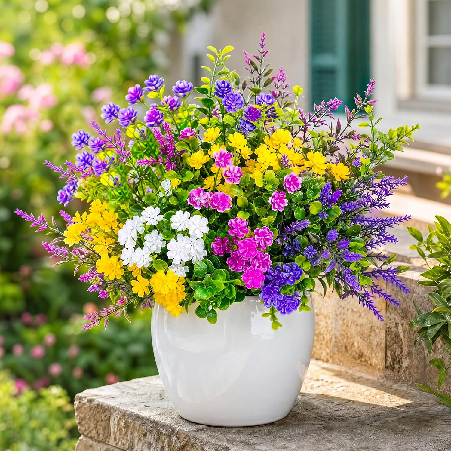 Cleangor 14 Pcs Artificial Flowers for Outdoors (Mix) — product image 1