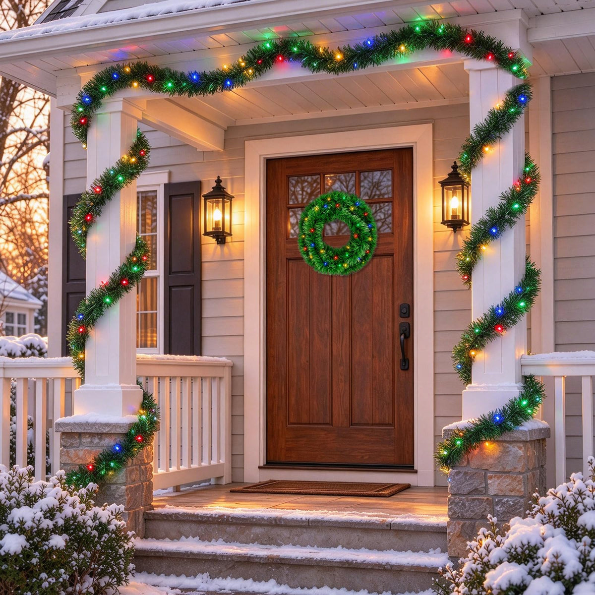 Pre-Lit Christmas Garland — 15 FT, 50 Multicolor LEDs · Product photo 8