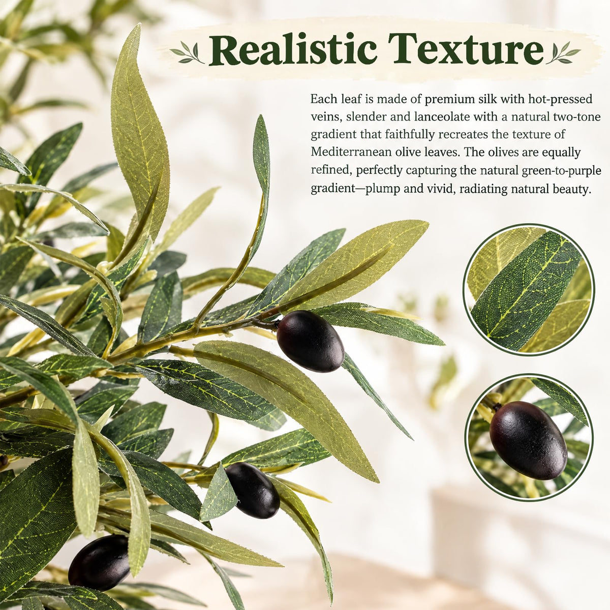 Artificial Olive Tree with Warm White Lights — 6 FT