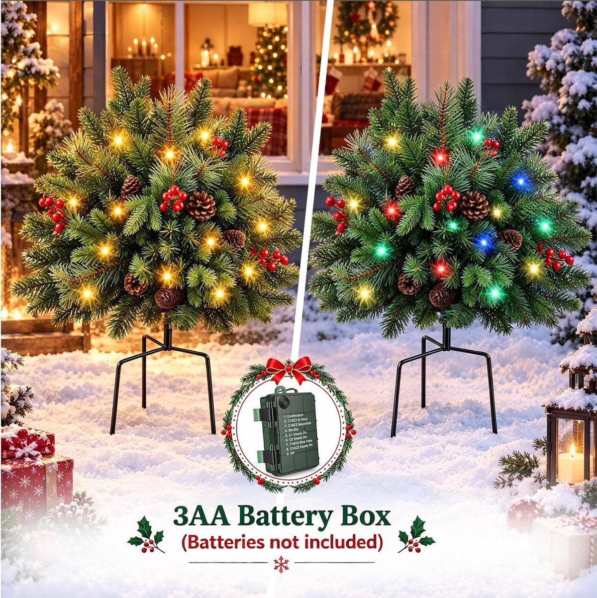 Pre-Lit Christmas Urn Fillers, 2-Pack · Product photo 4
