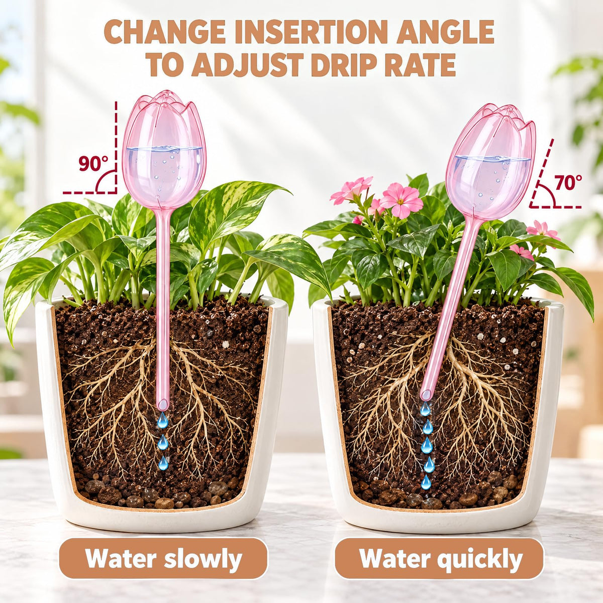 Tulip Self-Watering Globes - 6-Pack | CLEANGOR