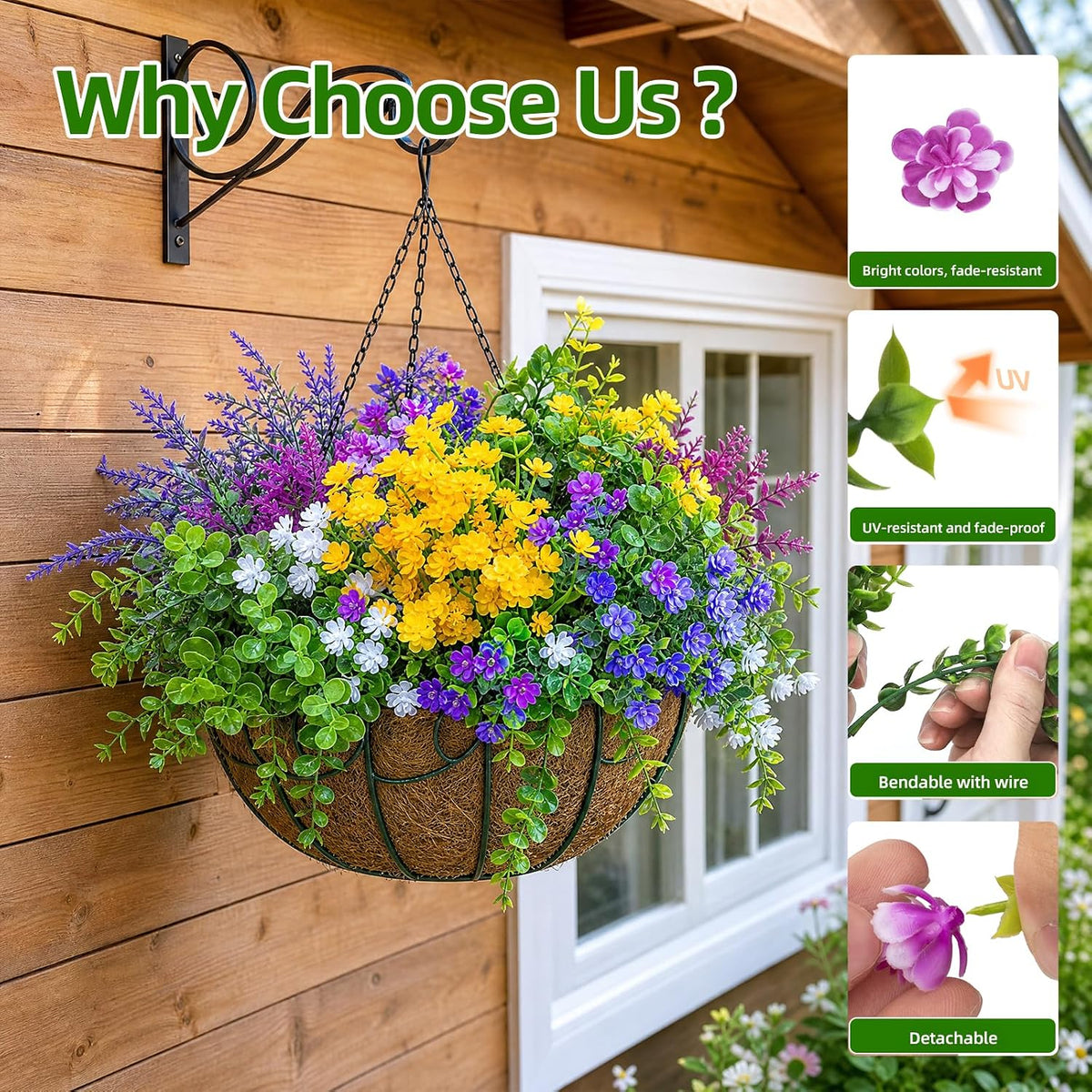 Cleangor 14 Pcs Artificial Flowers for Outdoors (Mix) — product image 4