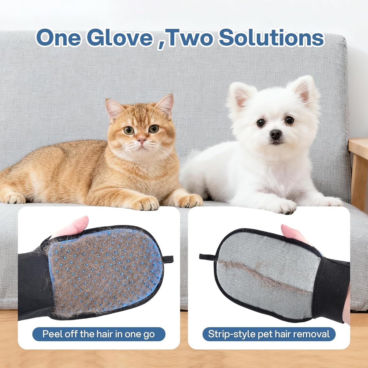 Cleangor 2 Pack Electrostatic Pet Hair Removal Grooming Gloves — product image 3
