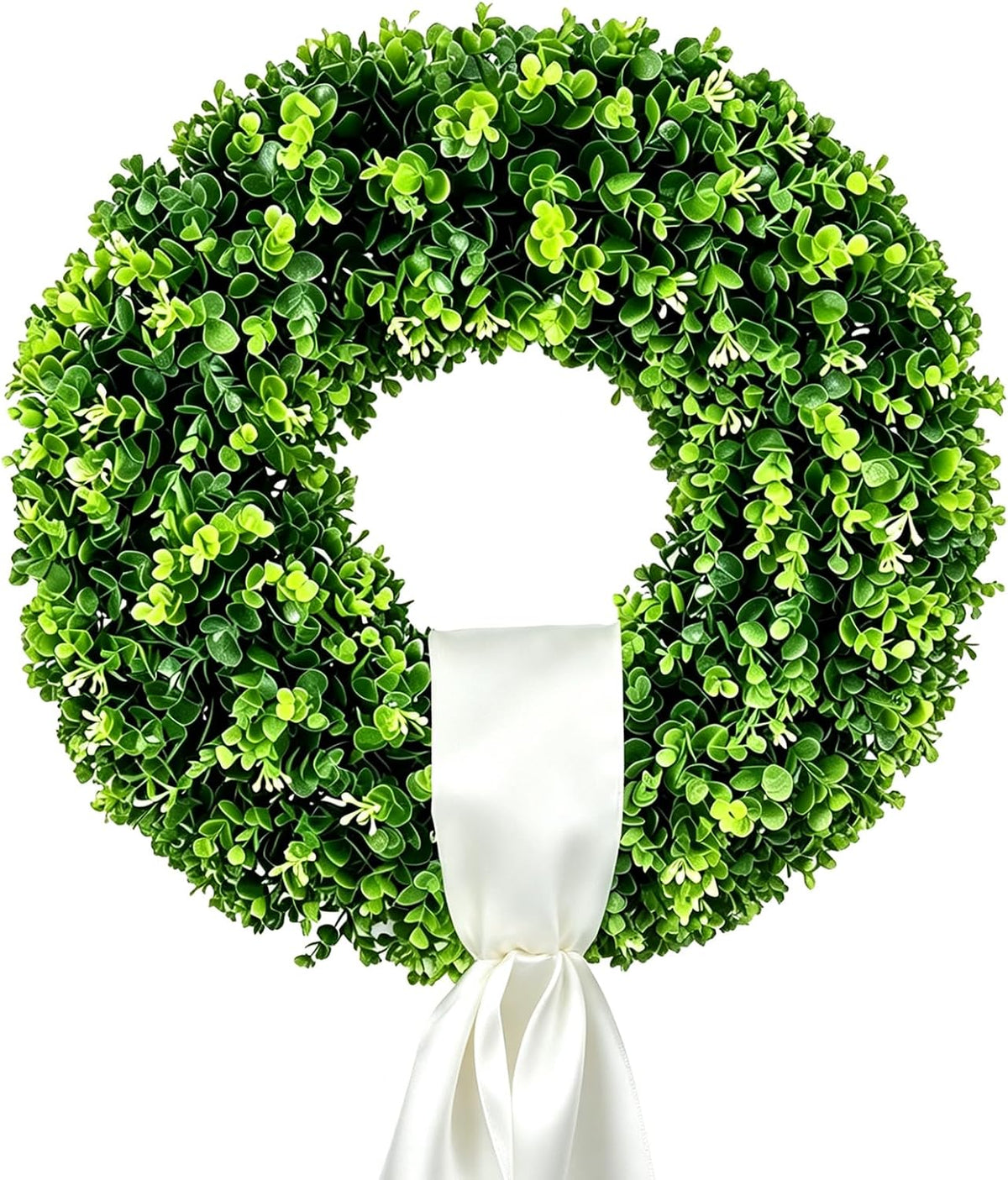 Foldable Artificial Boxwood Wreath · Green