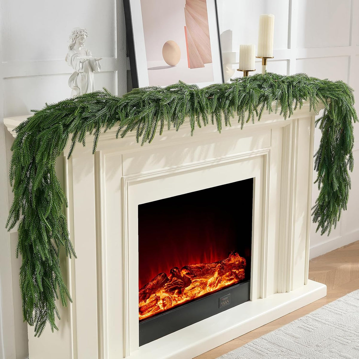 Cleangor 2Pcs 6FT Norfolk Pine Garlands for Christmas Decorations Indoor — product image 1