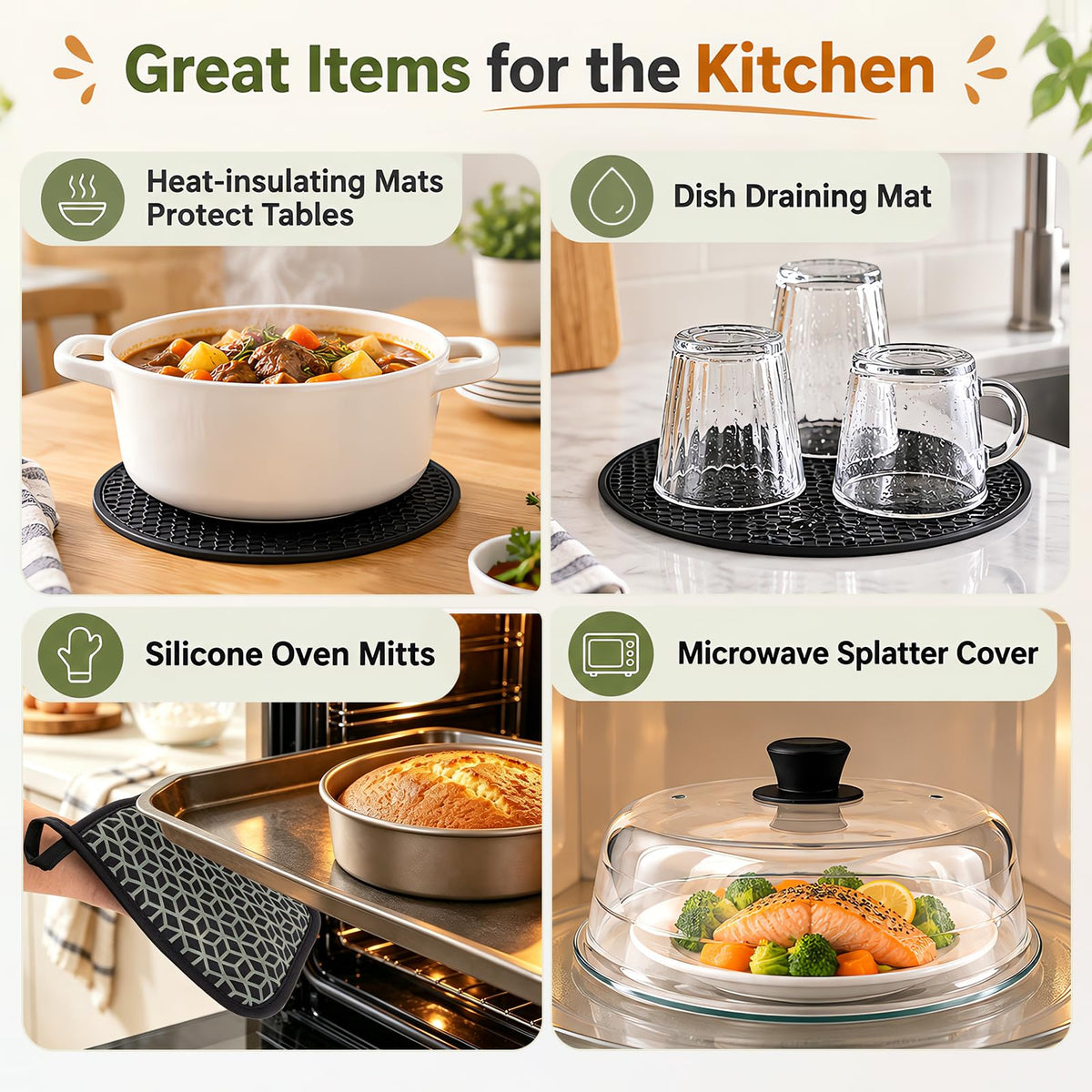 Glass Microwave Splatter Cover Set — 10.4 Inch