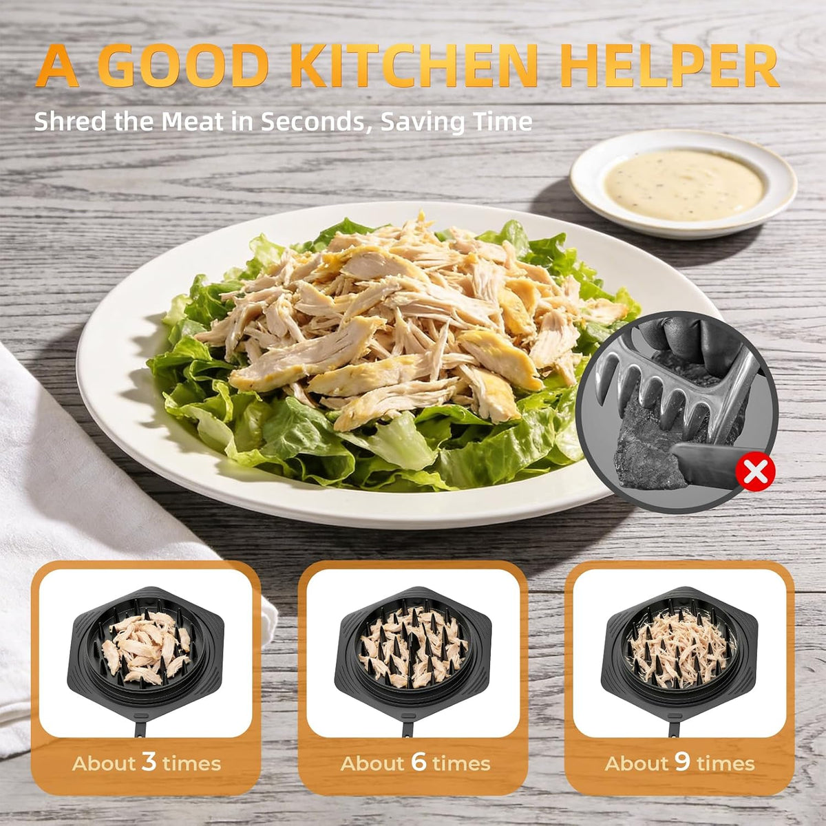 Cleangor Chicken Shredder Tool Twist Large, BPA Free Meat Shredder — product image 2