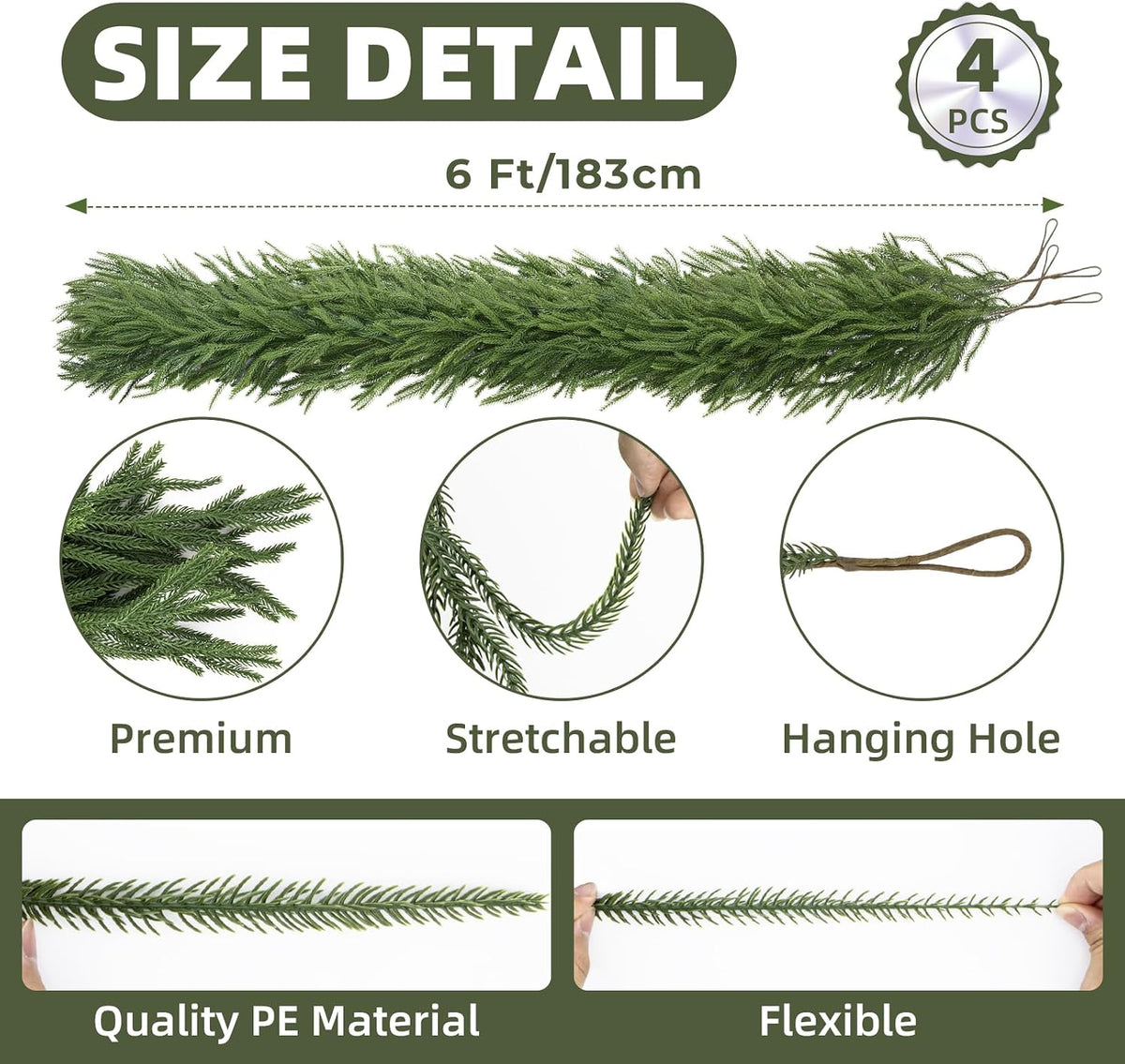 Artificial Norfolk Pine Garlands · Product photo 2