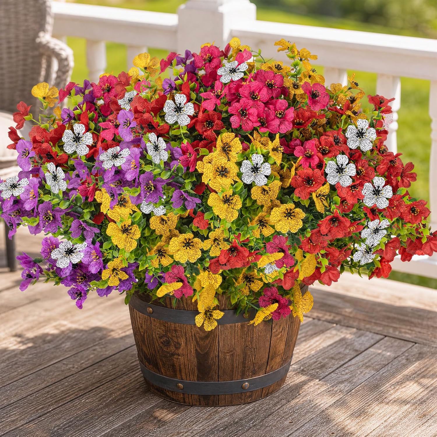 Cleangor 48 Pcs Artificial Flowers for Outdoors (6 Color) — product image 3
