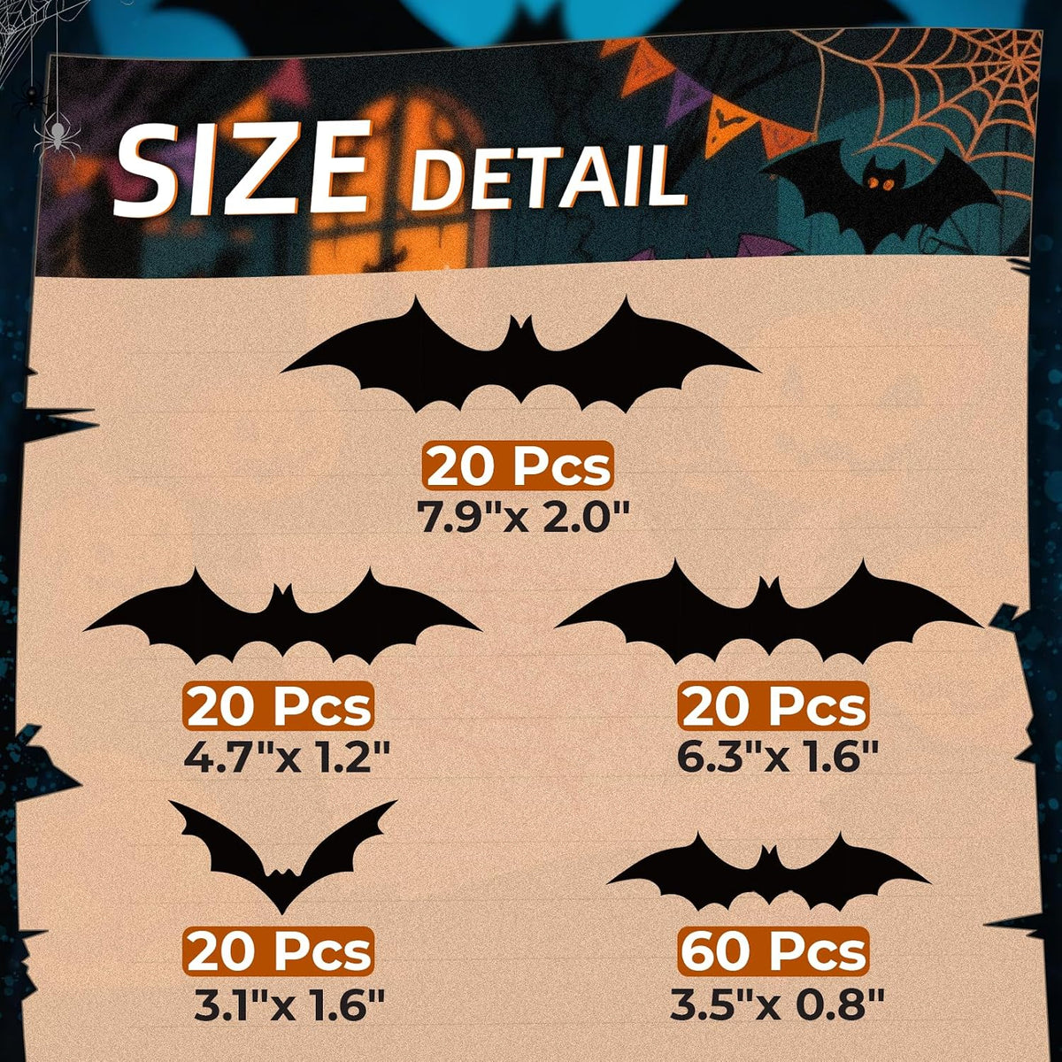 Cleangor 48Pcs Pink Bat Halloween Decor, Halloween Party Supplies Stickers — product image 3