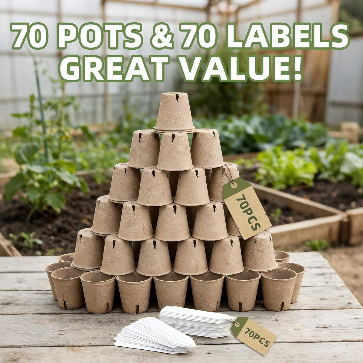 Seed Starter Pots with Labels, 70-Pack · Product photo 9