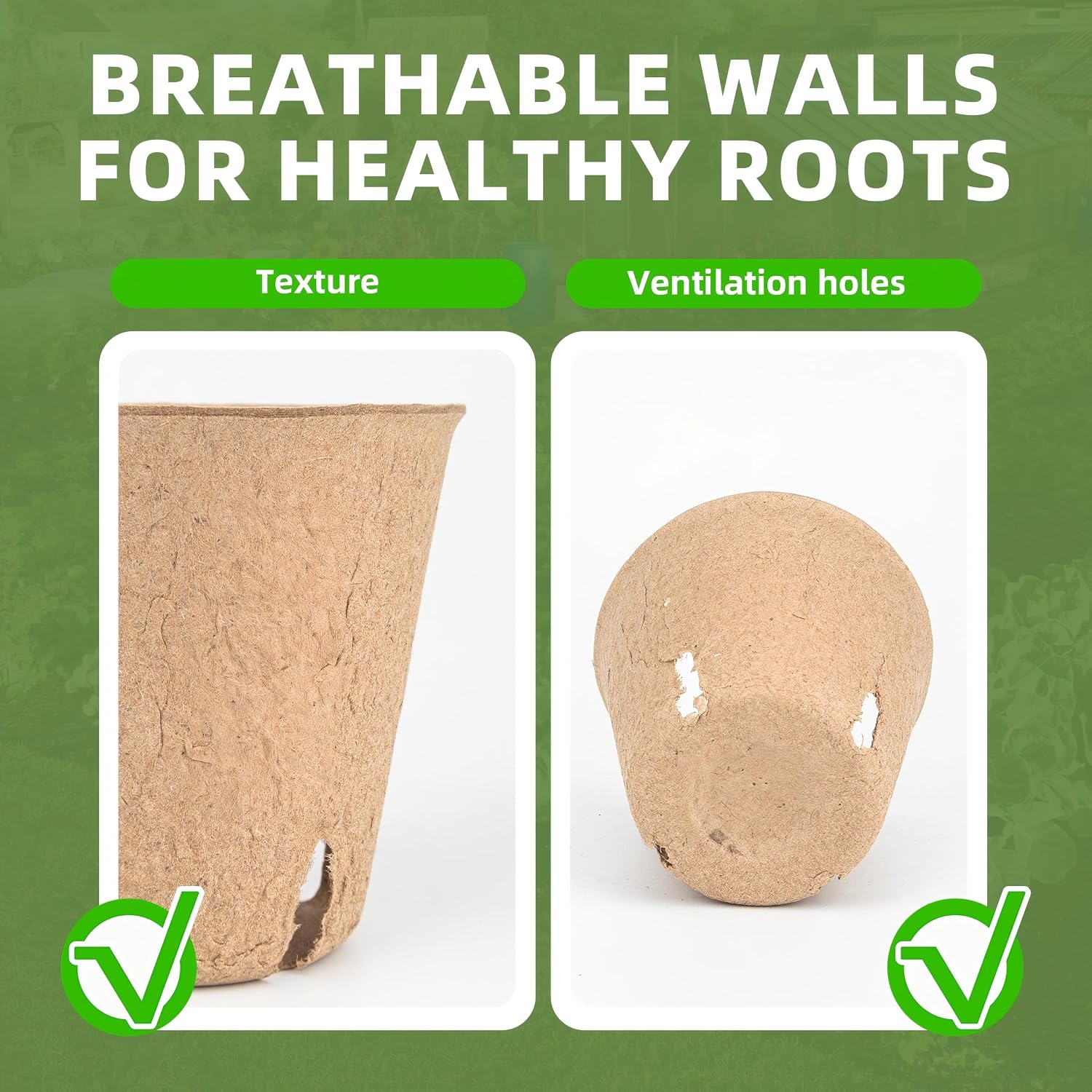 Cleangor 70Pcs Biodegradable 3.15” Peat Pots with 70Pcs Plant Labels — product image 6
