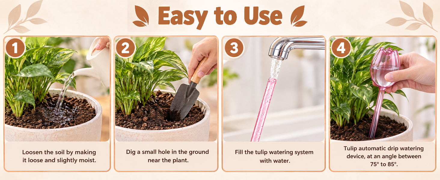 Cleangor 6 Pack Tulip Self Watering Globes - detail 5